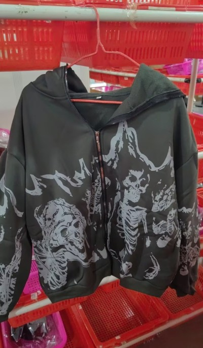 Couple's Long Sleeve Crew Neck Skeleton Sweater