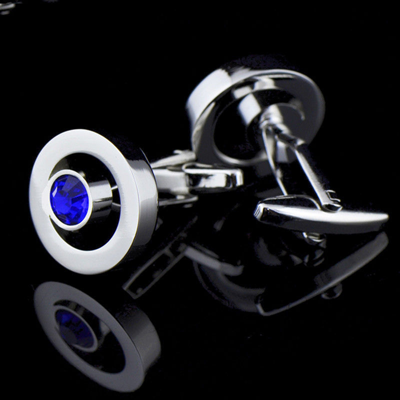 Men's Fashion Zircon Crystal Shirt Cufflinks — foto 9