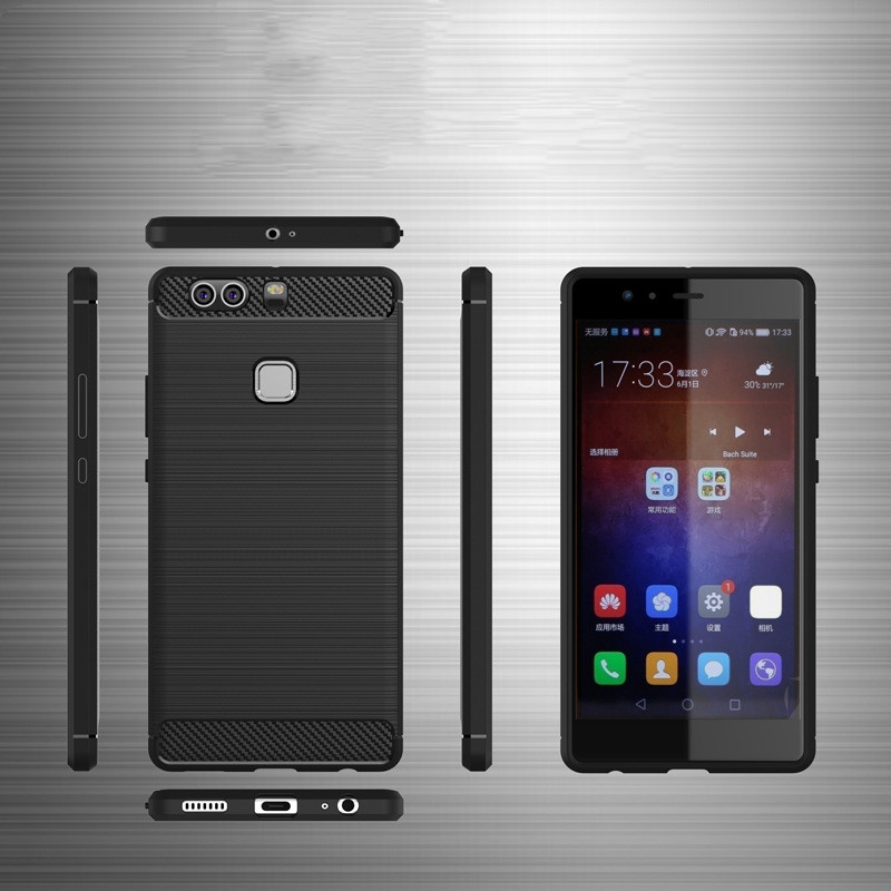Carbon Fiber Brushed Pattern Ultra-thin Drop-resistant Silicone Phone Case