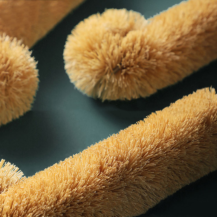 Natural Coconut Brown Cup Washing Brush With Long Handle