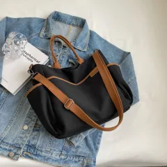 Women's Fashion Casual Large Capacity Canvas Bag - Black - View 1