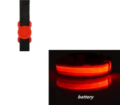 New Transparent Silicone Locator For Dog Loss Protection LED Pet Dog Luminous Collar Night Safety Flashing Glow Set - Red - View 1