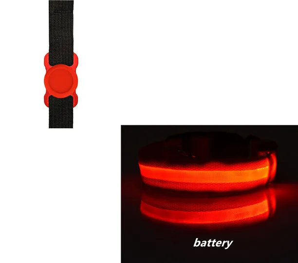 New Transparent Silicone Locator For Dog Loss Protection LED Pet Dog Luminous Collar Night Safety Flashing Glow Set Red - Shop at LoveMi