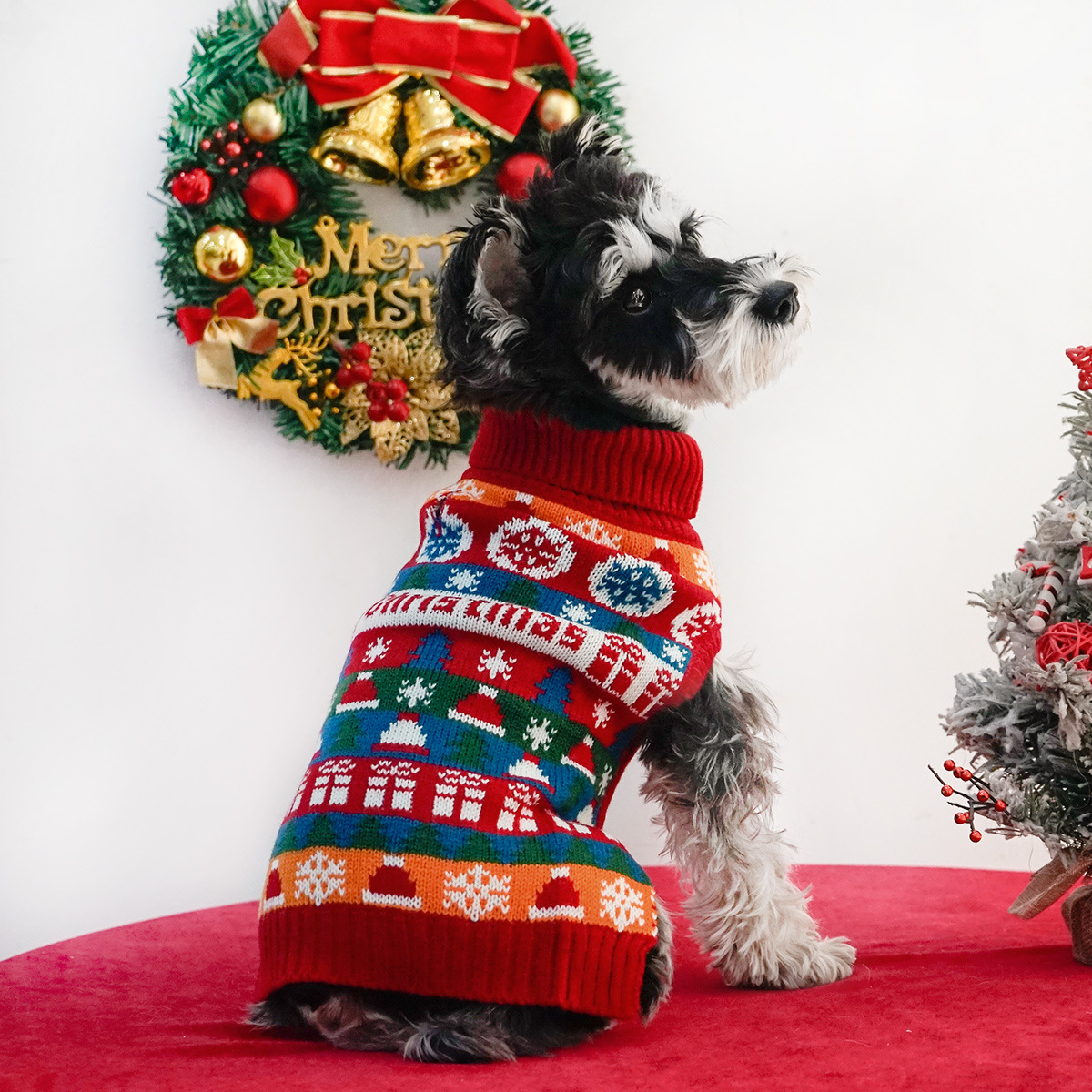 Pet Dog Christmas Turtleneck Sweater Color - Shop at LoveMi