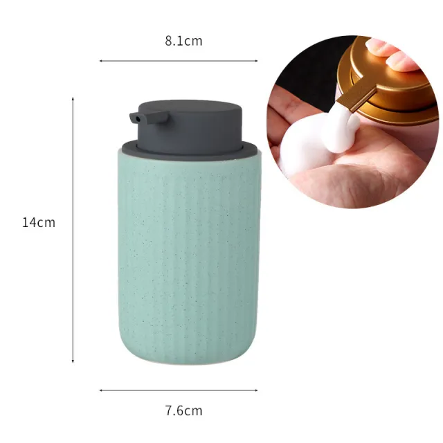 Simple Ceramic Hand Sanitizer Bottling Gray Cover Line Green - Shop at LoveMi