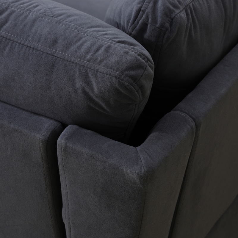 Pickup Only--Dark Grey Massa Flannel 4-Piece Couch Living Room Sofa Set