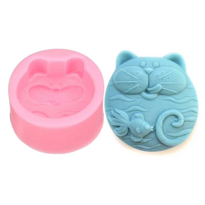 Title 5, Big Face Cat Handmade Soap Candle Mold