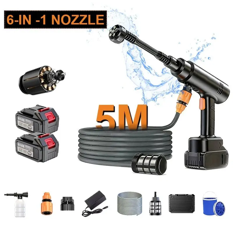 Portable 6-in-1 Cordless Car Washer