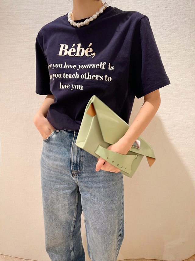 Summer Simple Retro Round Neck Pullover Embroidered Three Dimensional Letters Loose Wild Short Sleeved T Shirt Top Navy - Shop at LoveMi