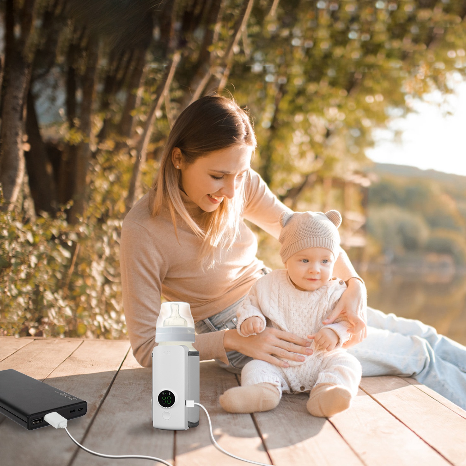 1Pc Portable Bottle Warmer Baby Milk Warmer Milk Formula Warmer For Travel With 6 Heating Levels USB Rechargeable Keep Milk Warm For 5 Hours No Bottle Included — foto 7