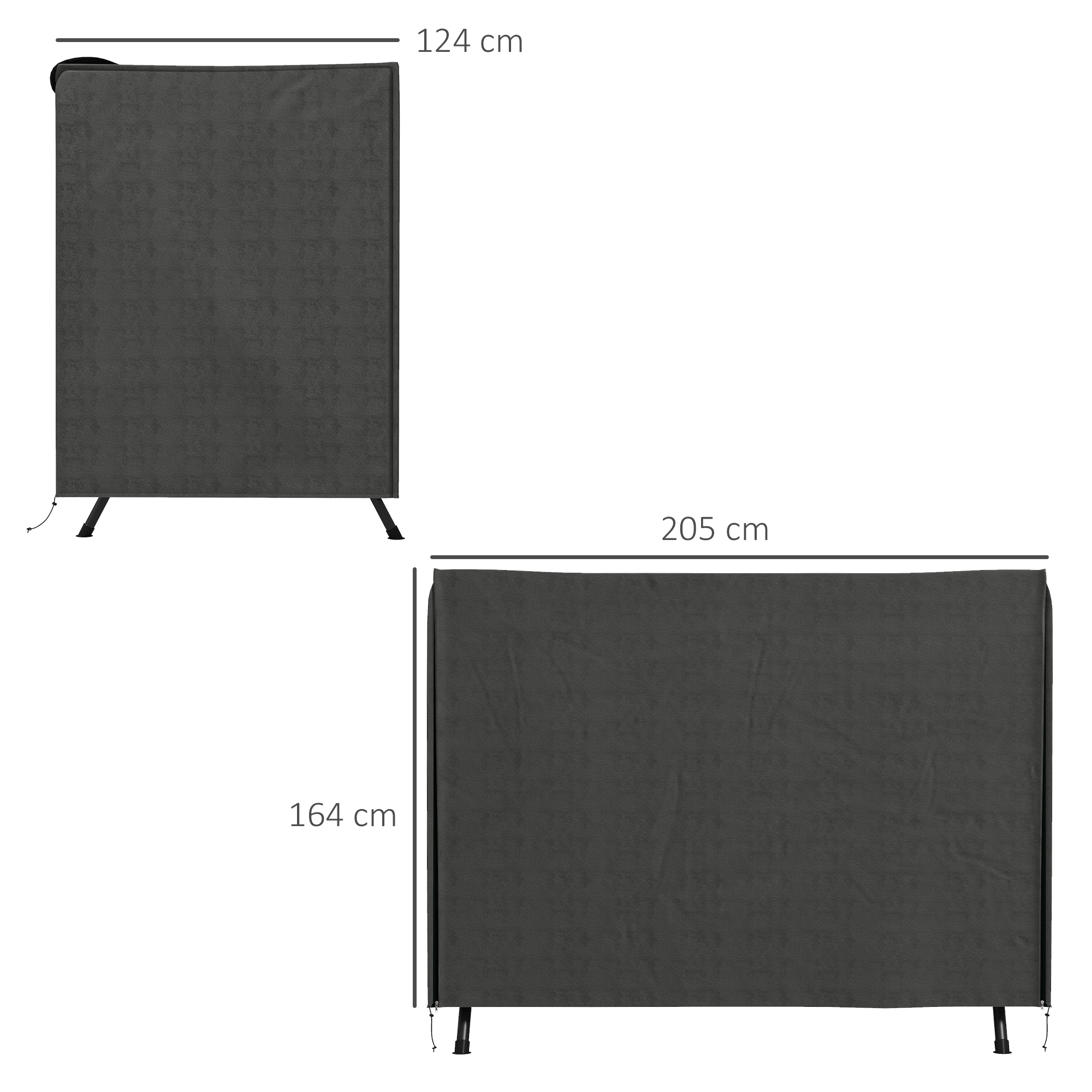 205 X 124 Cm Three Seater Swing Chair Protective Cover Dark — image 11