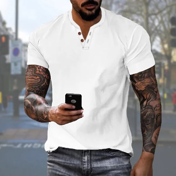 Title 4, T-shirt Uomo Casual Maniche Corte in Cotone e L...