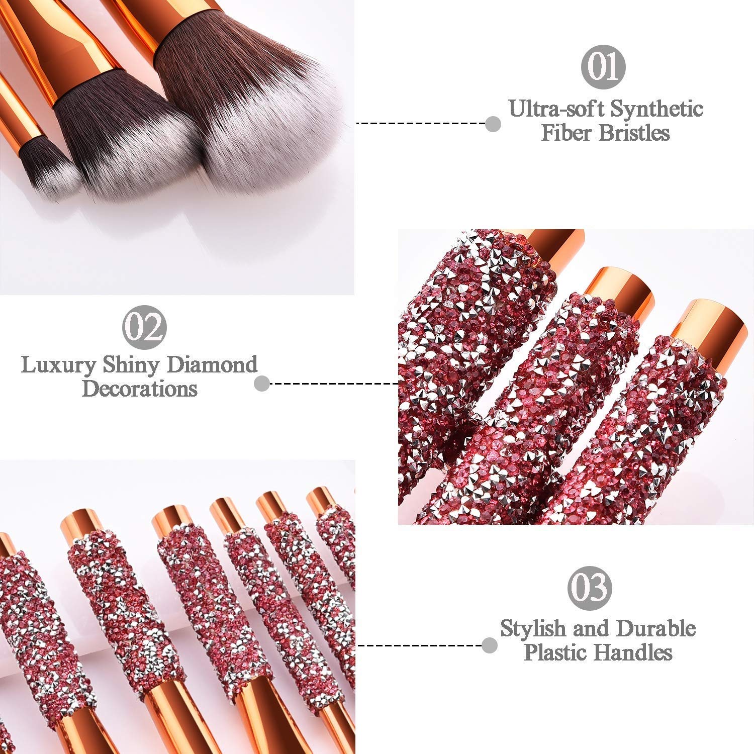 10 IN 1 Diamond Inlaid Handmade Custom Makeup Brush 6