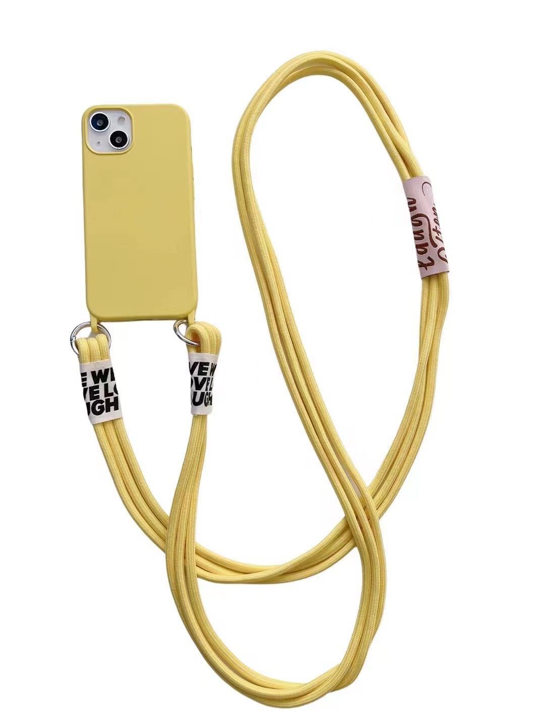 Coque de téléphone en silicone liquide avec longue lanière diagonale – rose – iPhone 11