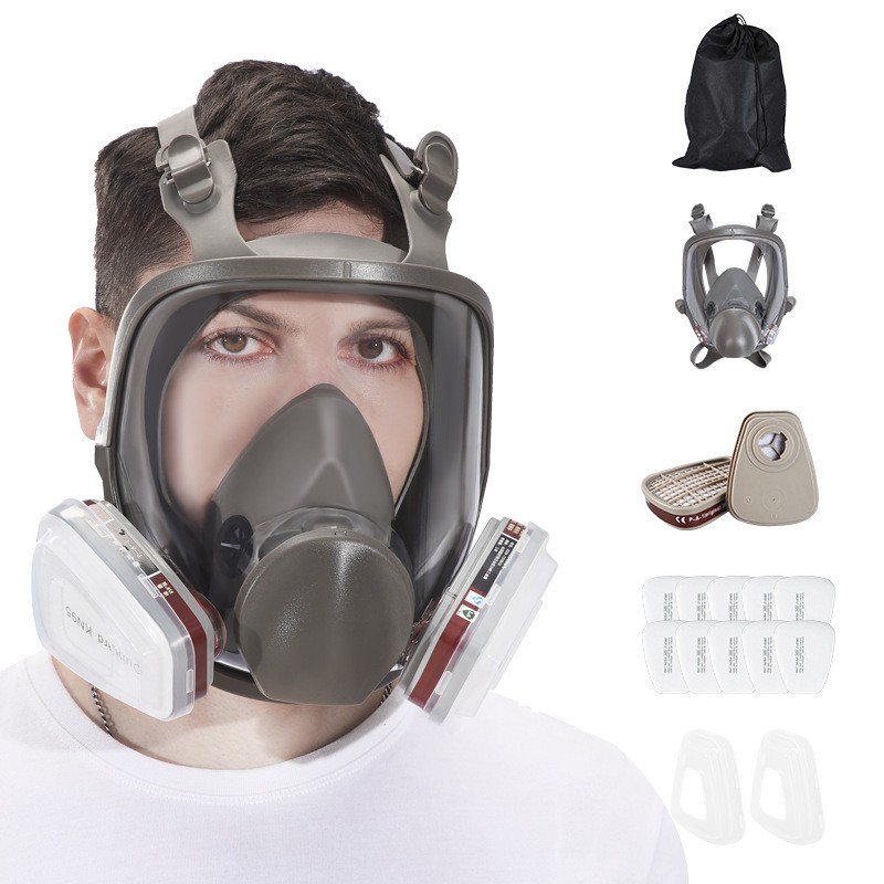 6800 Full Face Gas Mask 15 IN 1 Chemical Vapor Paint Spray Respirator With Filter 4