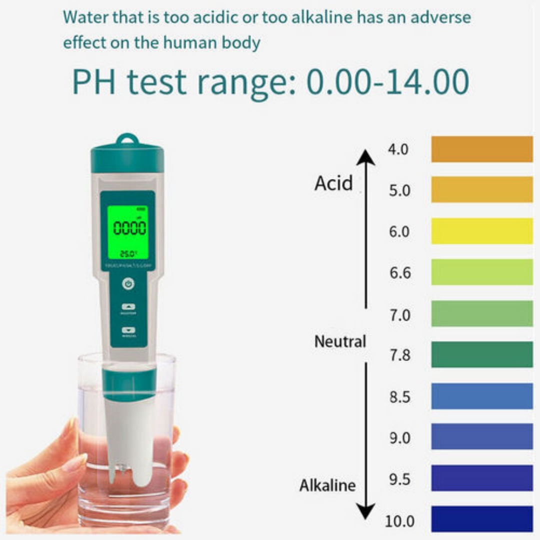 7 en 1 PH mètre TDS EC température salée moniteur de qualité de l'eau testeur stylo – Image 3