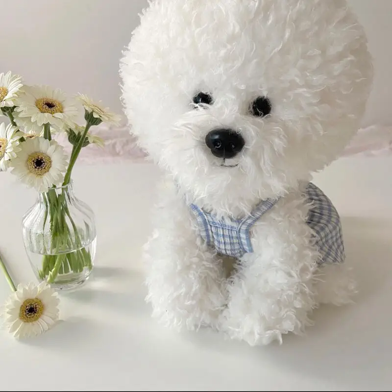 Spring And Summer Dog Bow Pleated Check