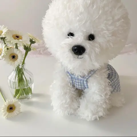 Spring and Summer Dog Bow Pleated Check Skirt