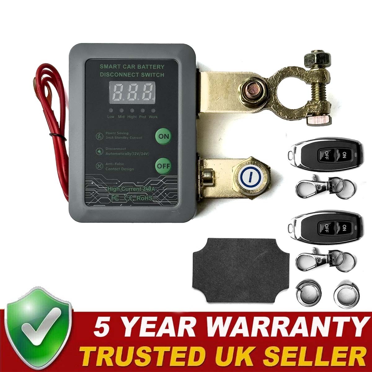 Wireless Remote Car Battery Disconnect Relay Master Kill Cut-off Switch Isolator — image 4