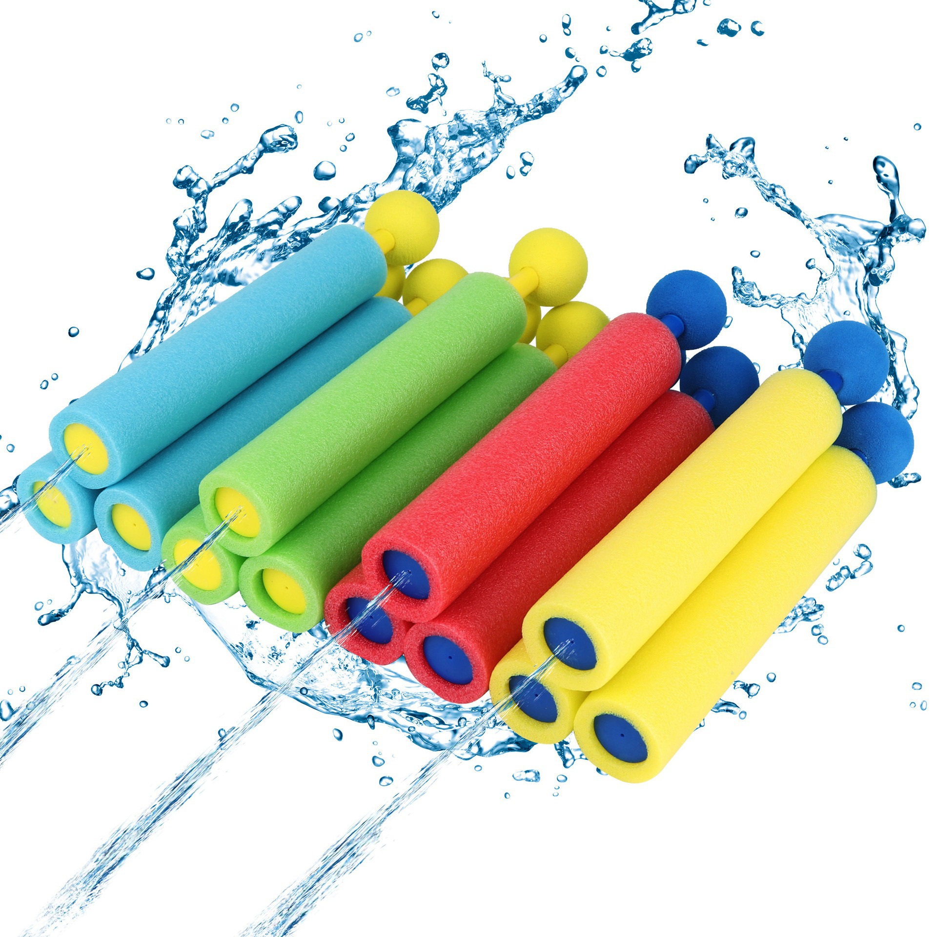 New Summer EVA Retractable Foam Water Gun  Set Of 4, Mini Outdoor Beach Water Cannon Toy For Kids, Perfect For Children's Day, Rafting, And Songkran Festival Water Fight.