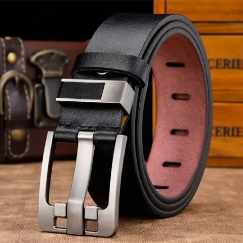 Men's Retro Belt with Oversized Wide Needle Buckle