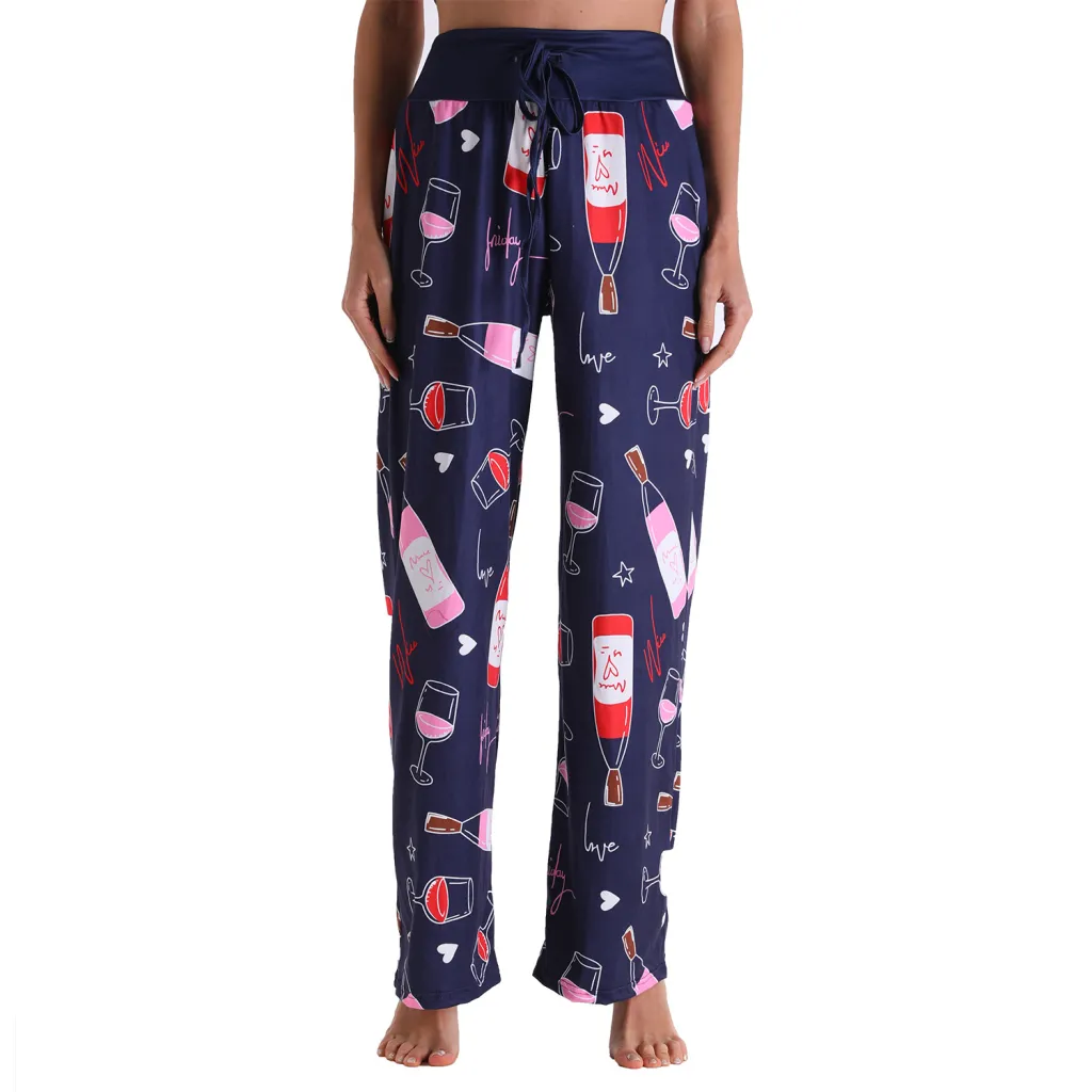 Women's Casual Trousers Loose Lace Camouflage Print - 13Style-M