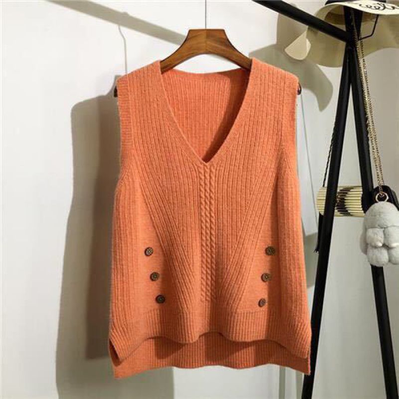 Title 6, Hem split pullover trui dames vest kraag klein ...