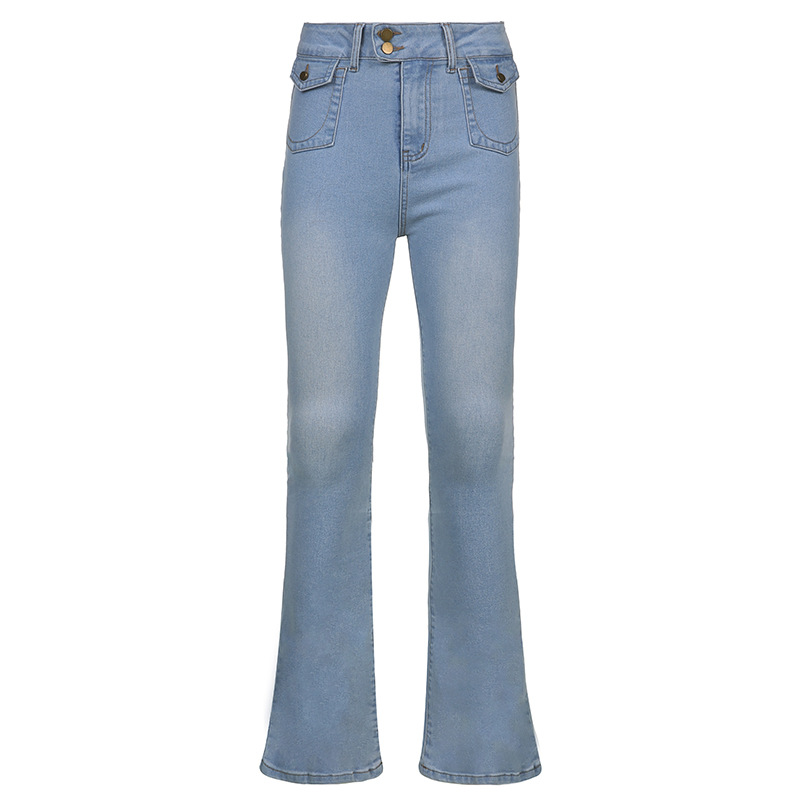 Retro Net Red Five-pointed Star Straight-leg Jeans