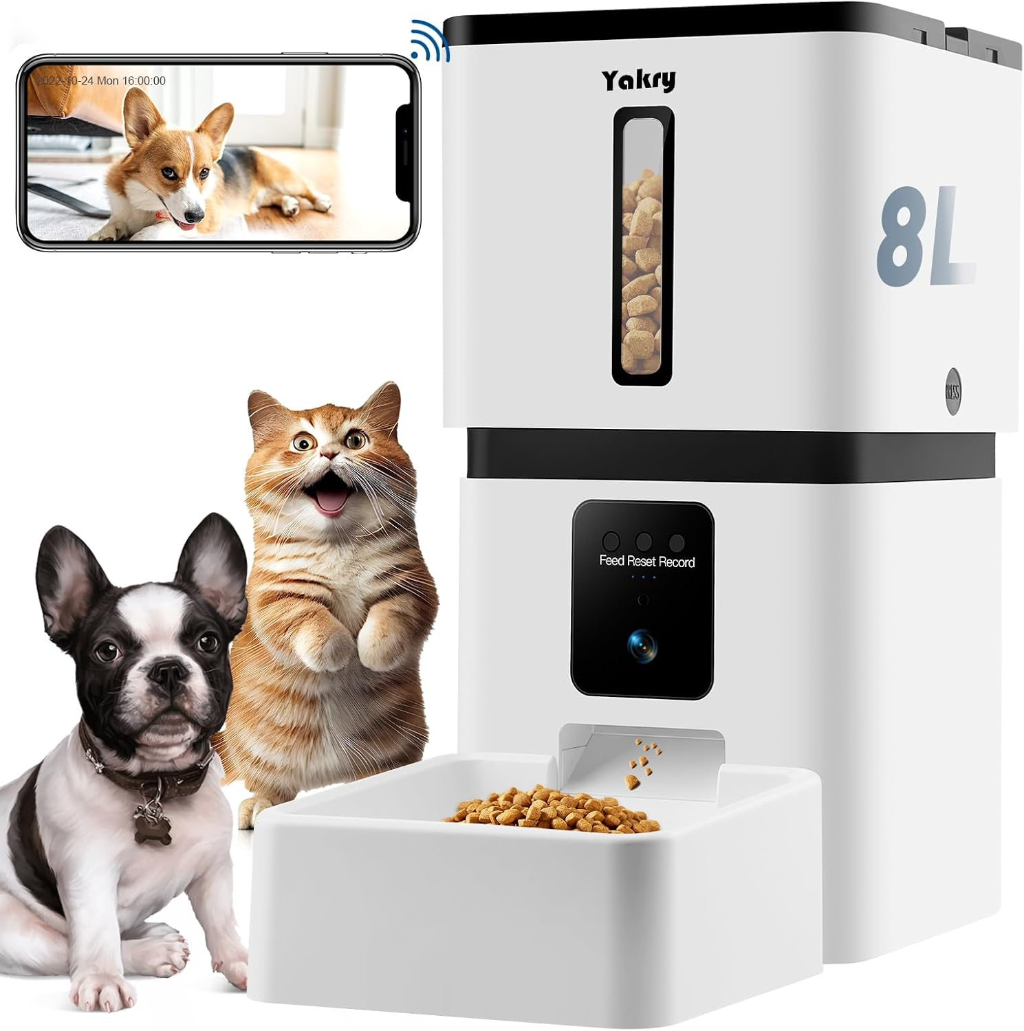 Automatic Dog Feeder With Camera 8L 33 Cups Smart Dog Feeder