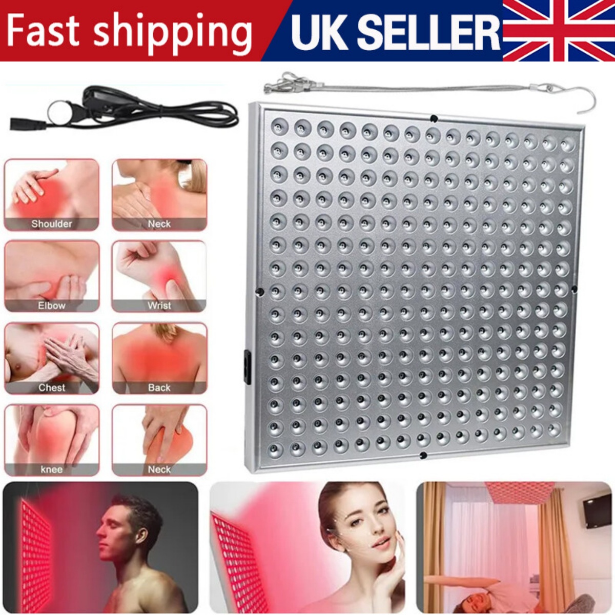 Red Light LED Panel 660nm Near Infrared 850nm Full Body 225 LEDs — image 12