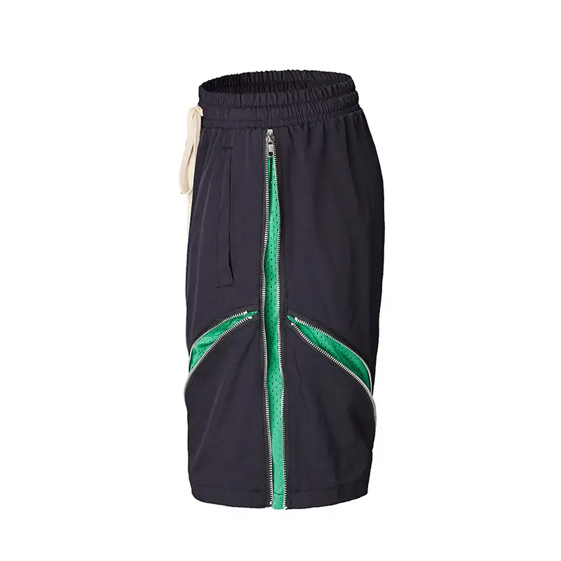Style Multi-Zip Panel Design Casual Shorts