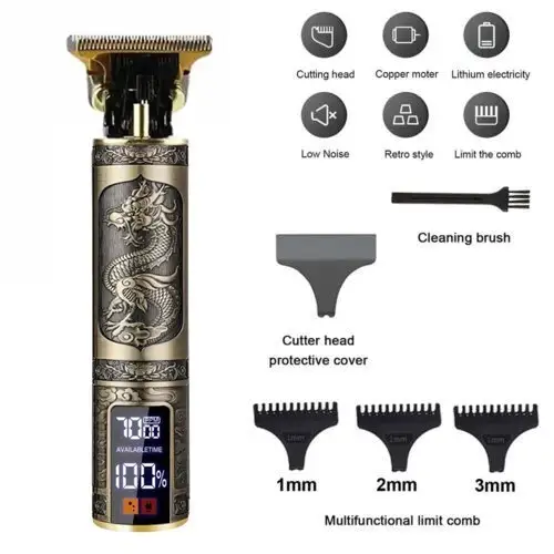 Beard Trimmer Hair Clippers Cordless Hair Cutting Barber Shaving Machine For Men Rechargeable