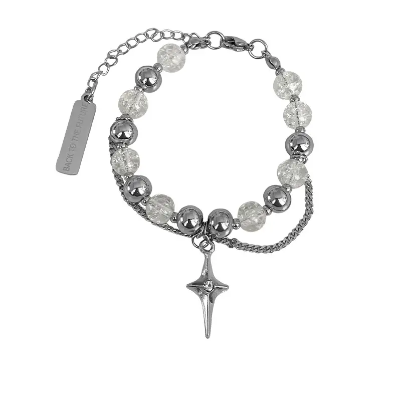 Asterism Cross Stitching Ice Crack Beads Bracelet Female