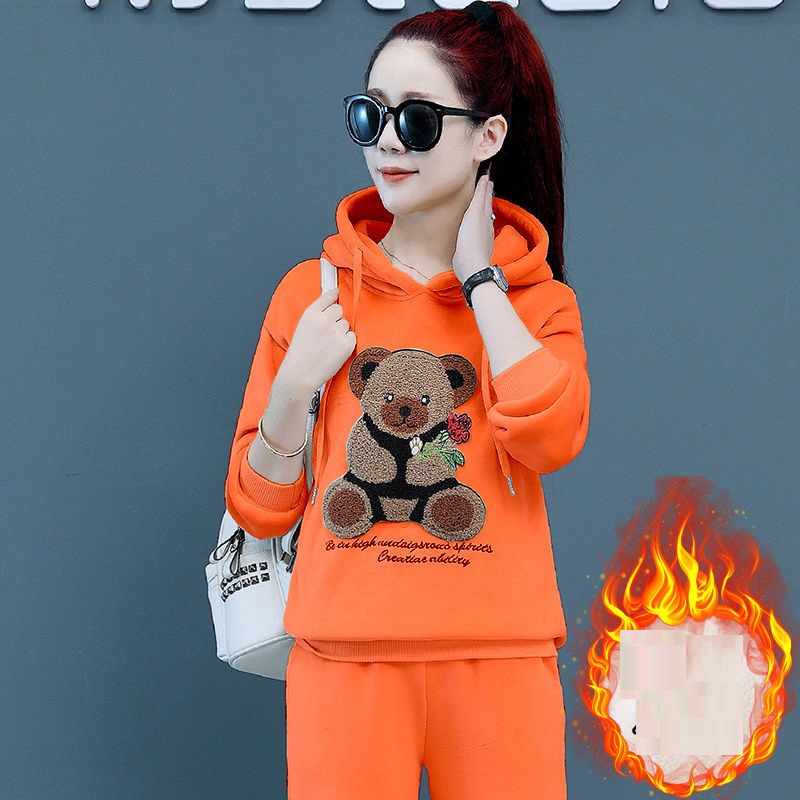 Two Piece Gold Velvet Sports Suit Casual Wear