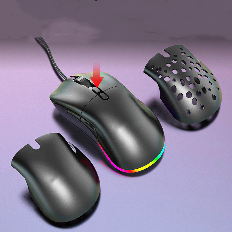 Ergonomic Play Without Limits — High Sensitivity RGB Wired Gaming Mouse with Swappable ... - View 4 of 7 | BigMoetsy