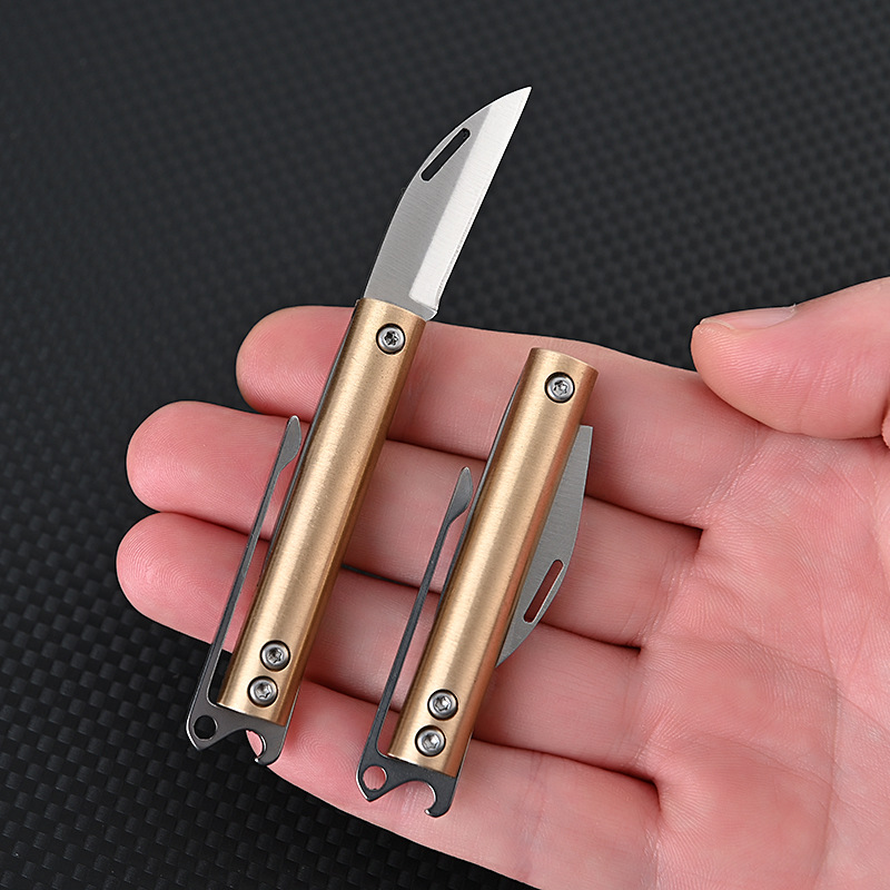 Title 5, Brass Back Splint Bottle Opening Folding Knife ...