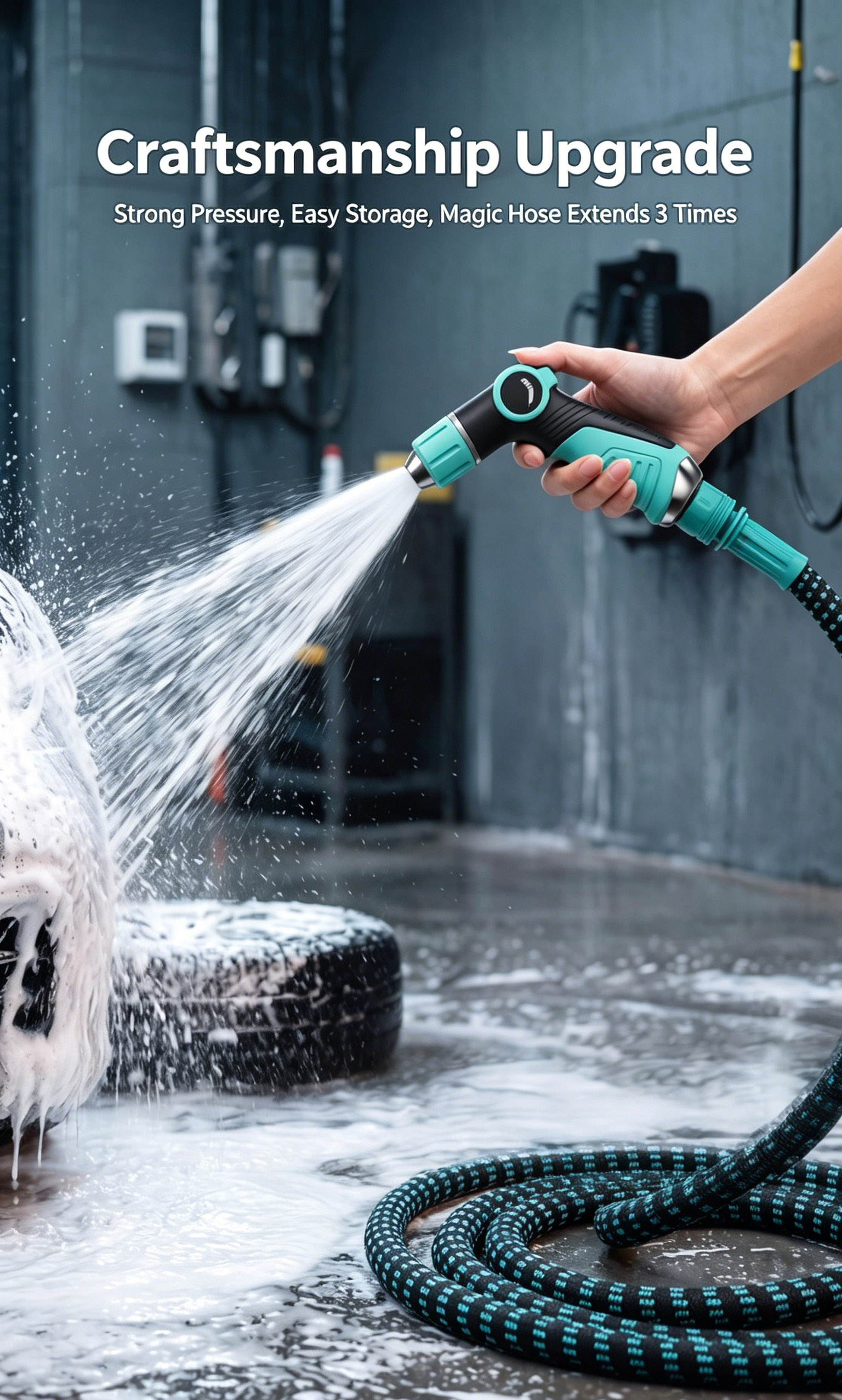 High Pressure Car Wash Nozzle, Household Soft Flush Water Hose Booster Tap, Powerful Spray Gun For Tap Water Floor Cleaning 5
