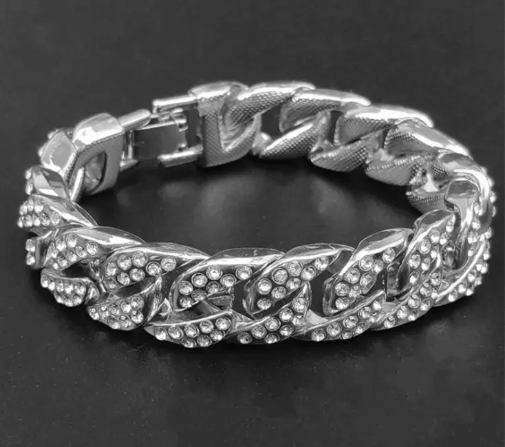 Full Diamond Cuban Chain Men's Bracelet Domineering
