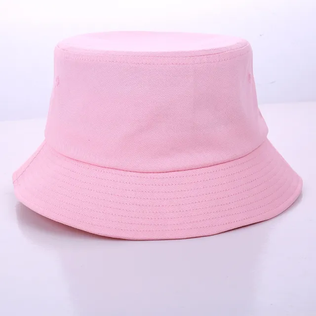Embroidered Korean Casual Solid Color Sunhat Pink - Shop at LoveMi