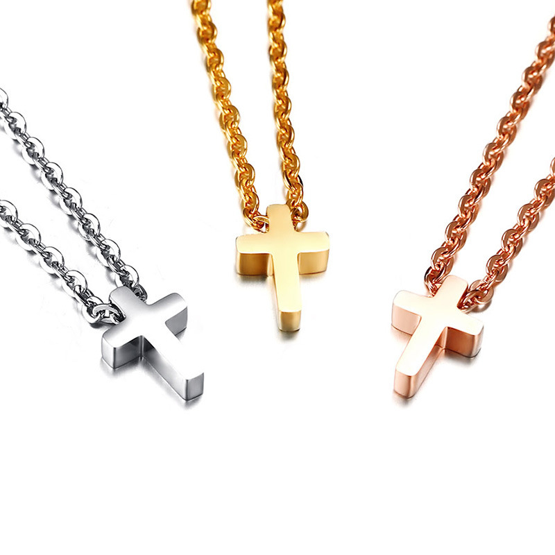 Title 3, Simple And Compact Cross Necklace Discreet eleg...