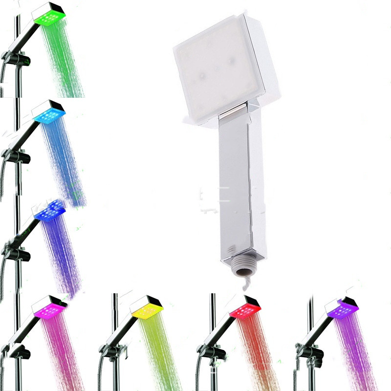 Home Fashion Minimalist Color Changing Square Shower
