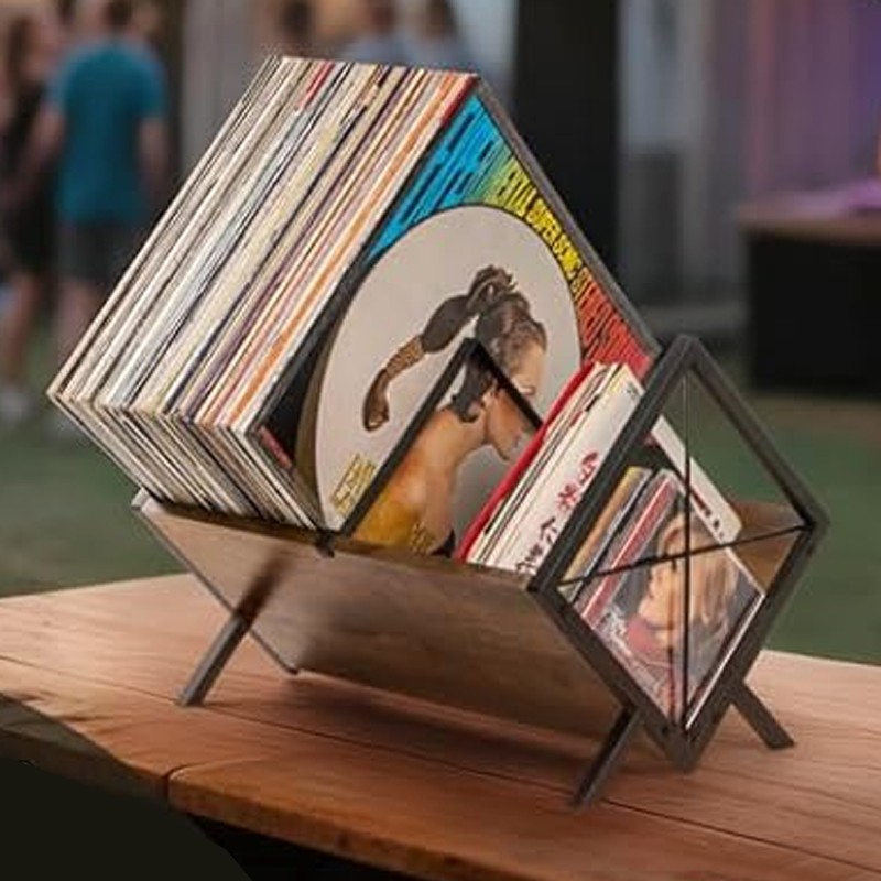 Vinyl LP Music Record Storage Rack Box Cube Cabinet Case Unit Display 80 Lps — image 9