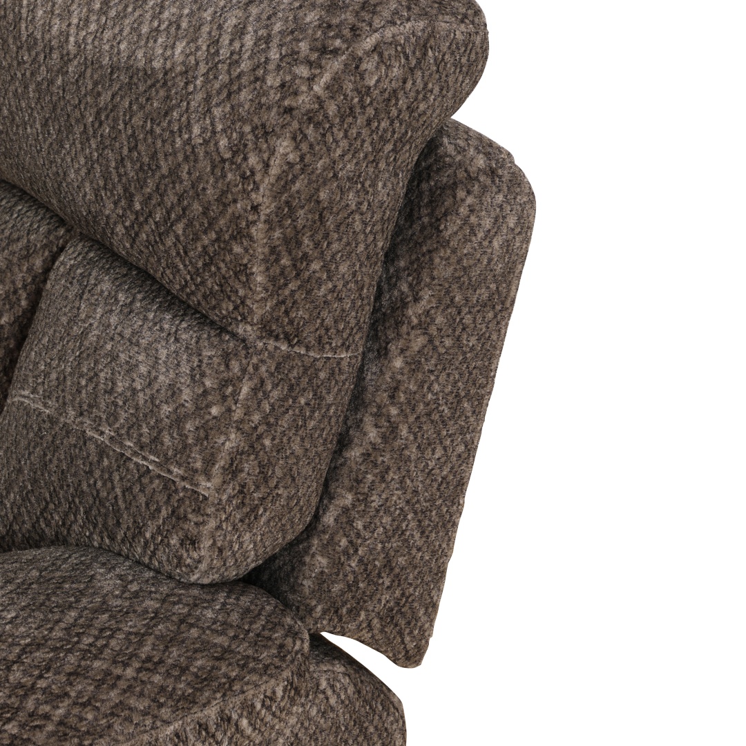Pickup Only--Brown Cashmere Fleece Living Room Recliner Intelligent 3-Piece Sofa Set