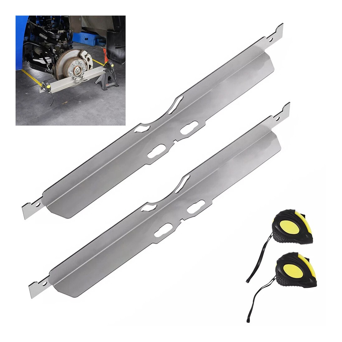 2X Wheel Alignment Tool Toe Plates Accurate Measurements With 2 Tape Measures UK 5