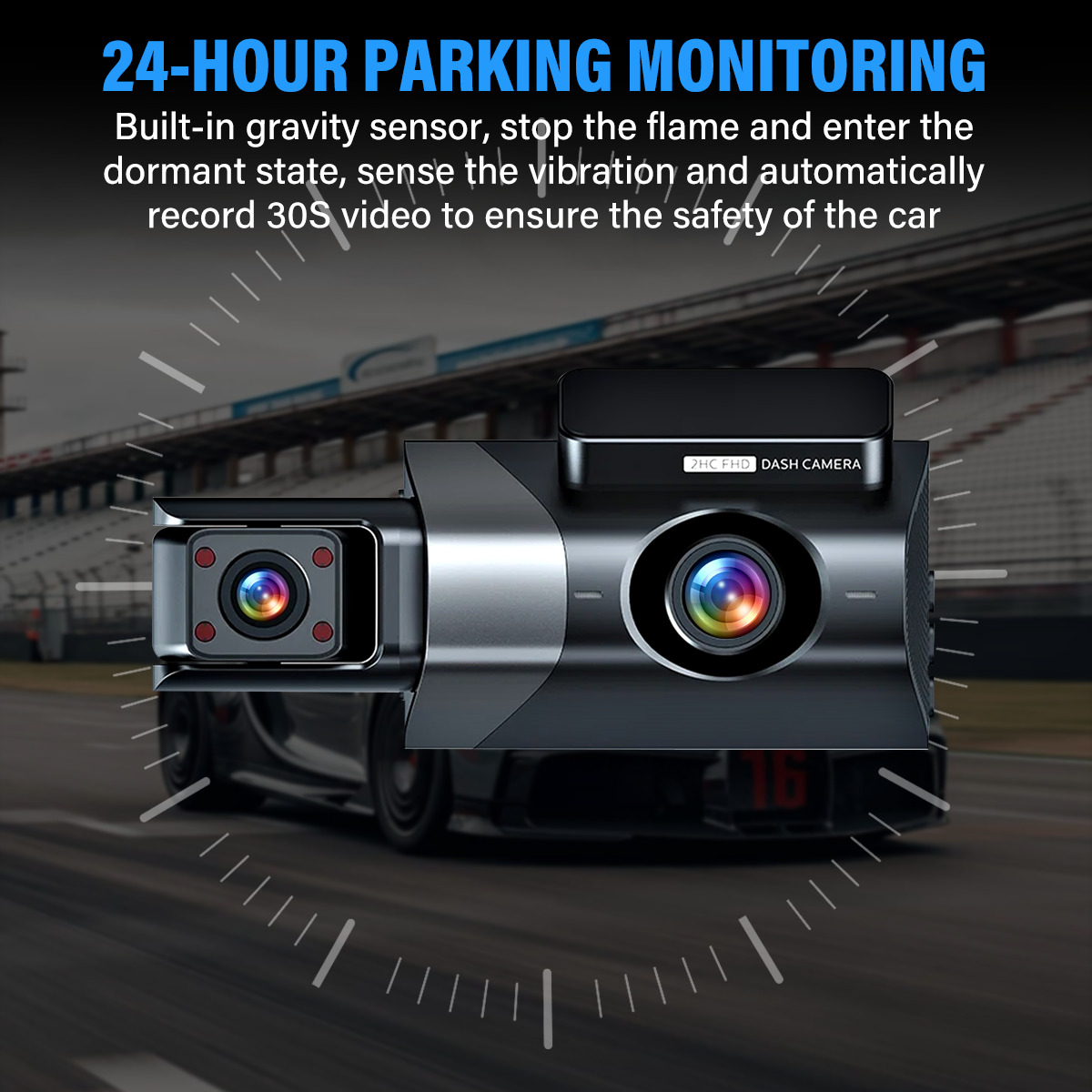 1296P HD Wifi Dash Cam Pro Car Camera Recorder 3-Lens Front Rear Night Vision UK