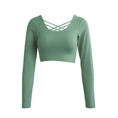 Women's Elastic Fitness Clothes With Chest Pad Yoga Clothes - Lotus Leaf Green - View 1