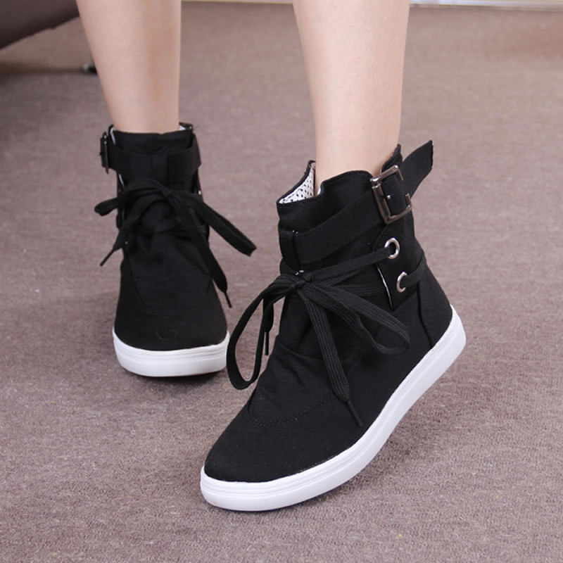 Title 5, High-Top Shoes, Soft-Soled Shoes, Round Toe Lac...