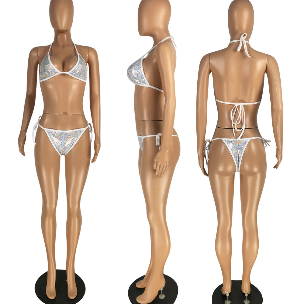 Stretch Mesh Bikini Four-piece Swimsuit - Image 7