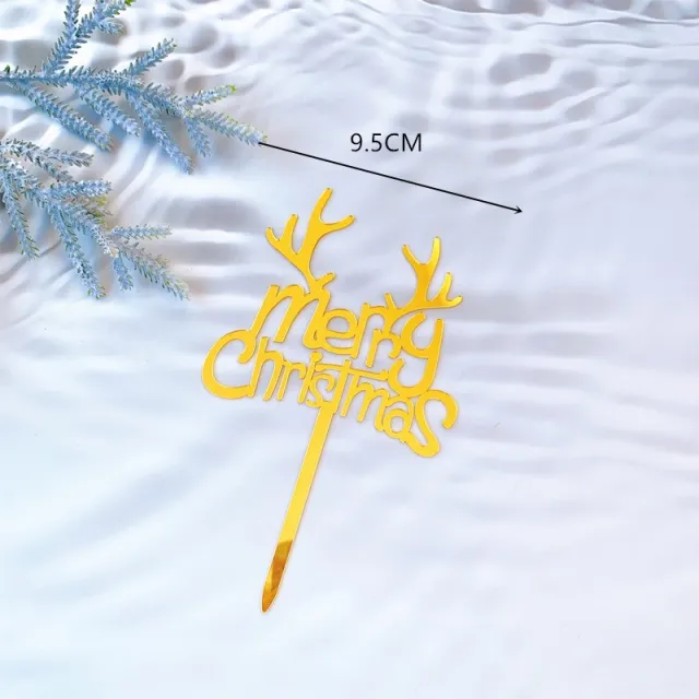 Christmas Single And Double Layer Acrylic Baking Cake Decoration A Golden Elk - Shop at LoveMi