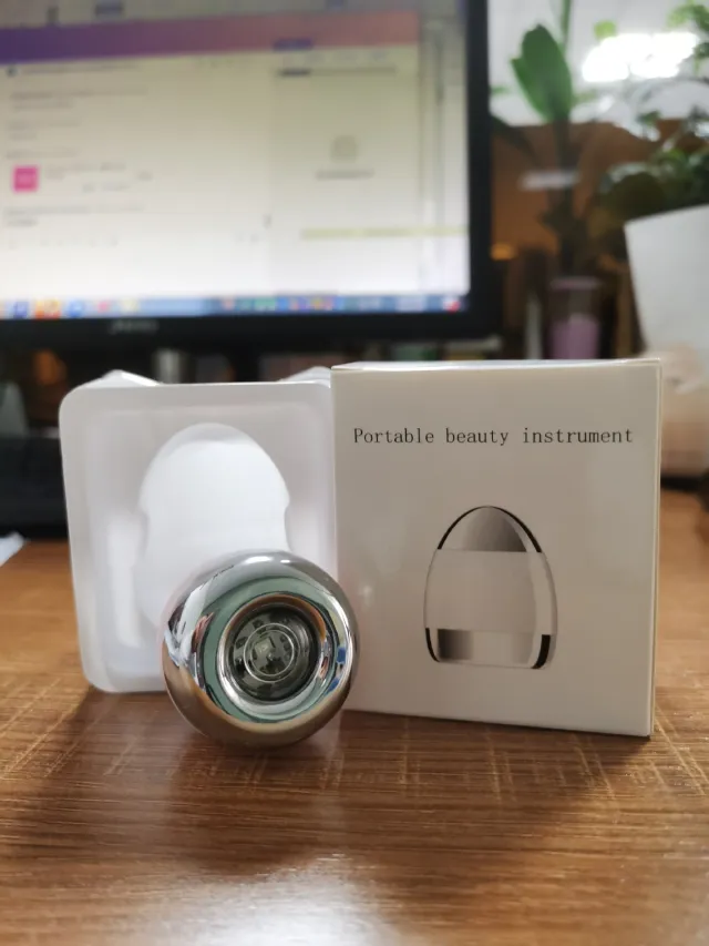 New Facial Ultrasonic Ionizing Instrument Ion Skin Rejuvenation Beauty Device White English Packaging - Shop at LoveMi